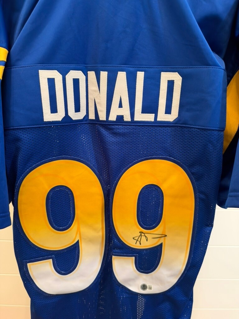 Aaron Donald Signed LA Rams #99 Blue Custom Jersey Beckett Witness
