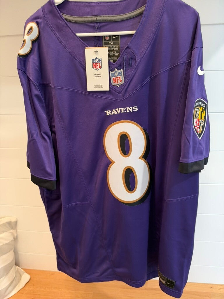 Lamar Jackson Baltimore Ravens Nike Jersey Men's XXL 2XL Purple #8 NWT