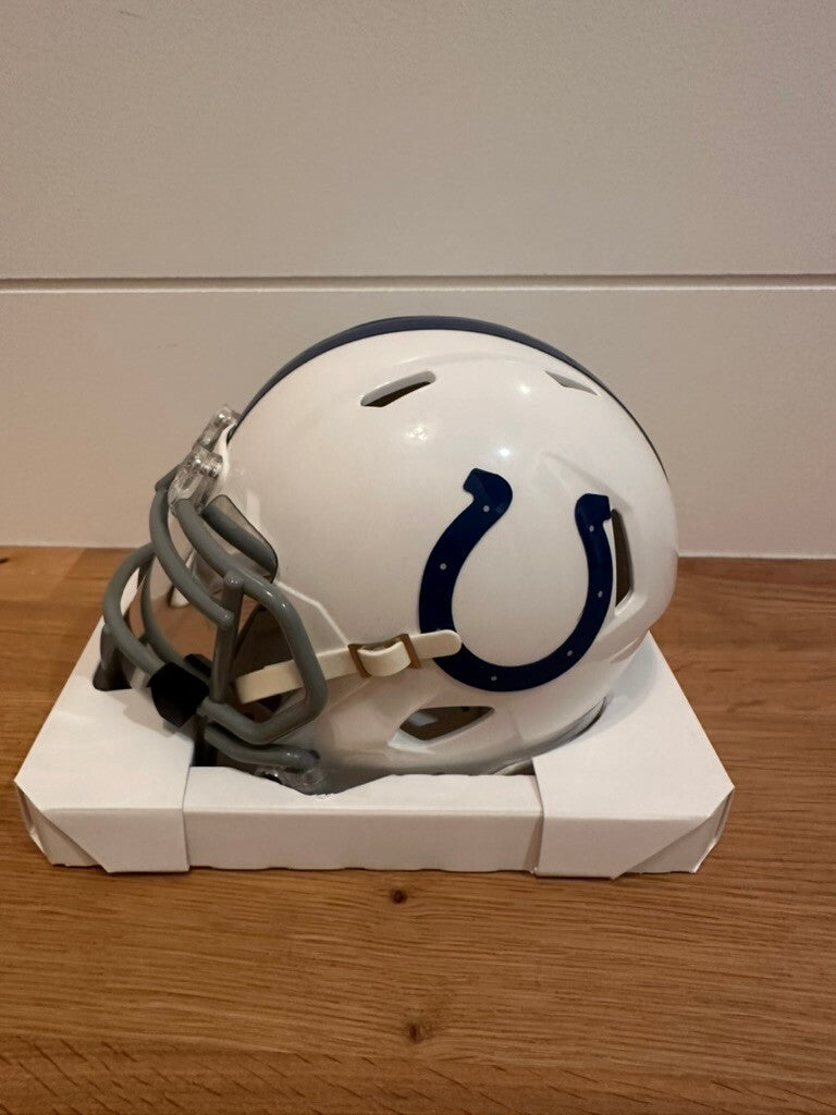 Edgerrin James Signed Colts Speed Mini Helmet Beckett Witnessed BAS Riddell