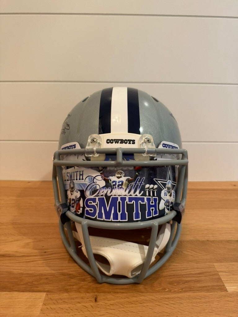 Emmitt Smith Signed Cowboys Authentic Speed Full Size Helmet Beckett Custom