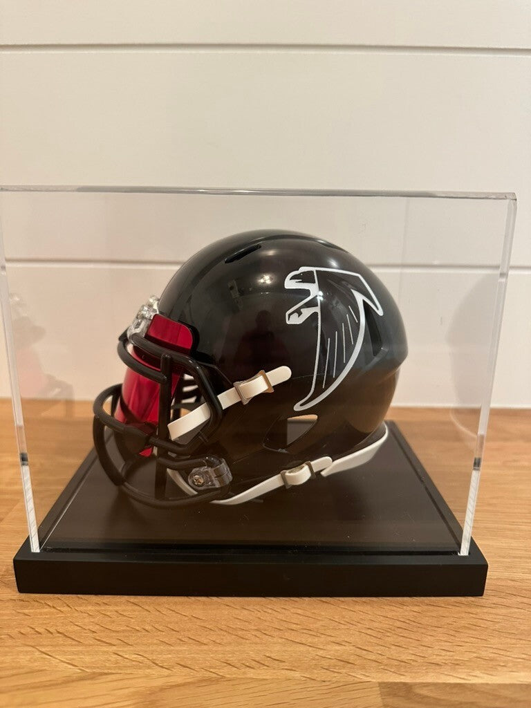 Mike Vick Signed Atlanta Falcons Mini Helmet Beckett Witnessed + Display Case