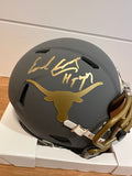 Earl Campbell Signed Texas Longhorns Slate Riddell Speed Mini Helmet HT 77 BAS