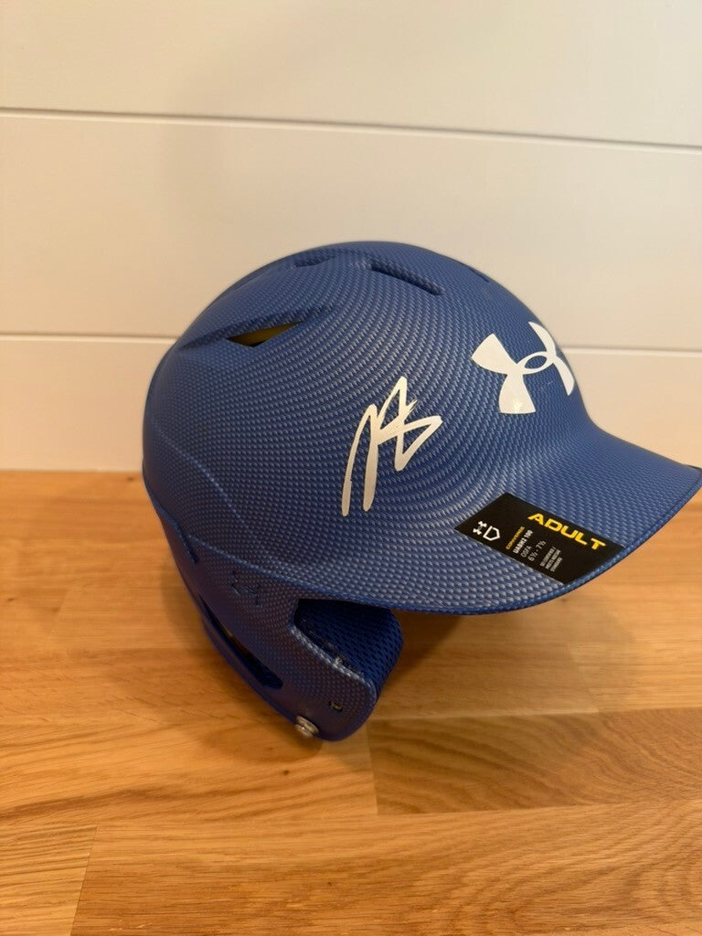 Dellin Betances Signed Under Armour Full Size Batting Helmet Leaf Witnessed