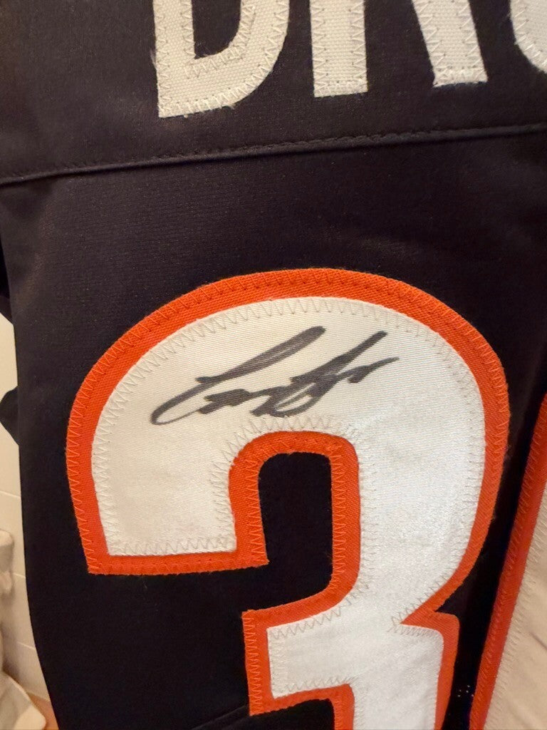 Chase Brown Signed Cincinnati Bengals #30 Black Custom Jersey Beckett Witness