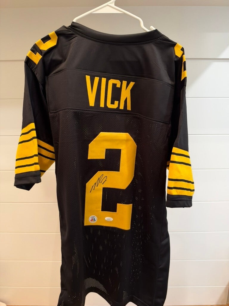 Michael Vick Signed Steelers #2 Color Rush Black Custom Jersey XL JSA