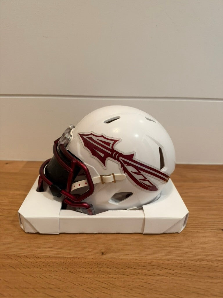 FSU Florida State Seminoles White Riddell Speed Mini Helmet Visor Unsigned