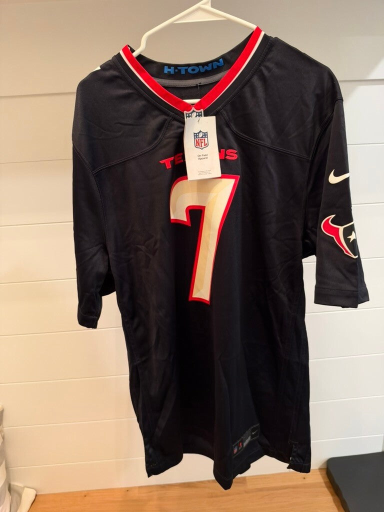 Nike C.J. Stroud #7 Texans Black H-Town Fashion Jersey Men’s Large NWT