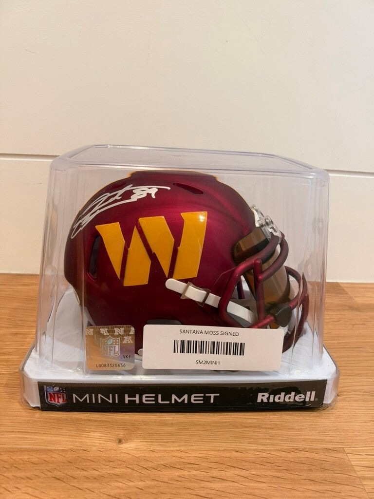 Santana Moss Signed Washington Commanders Speed Mini Helmet JSA COA Gold Visor