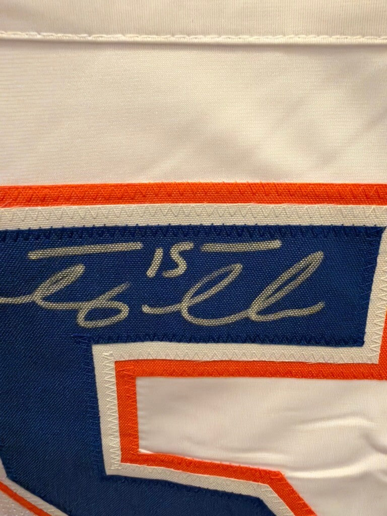 Tim Tebow Signed Florida Gators #15 White Custom Game Cut Jersey Beckett