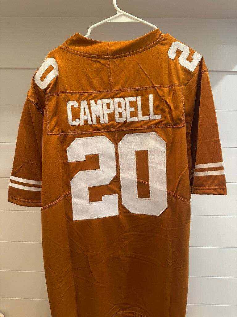 Earl Campbell Texas Longhorns #20 Burnt Orange Stitched Jersey – XL