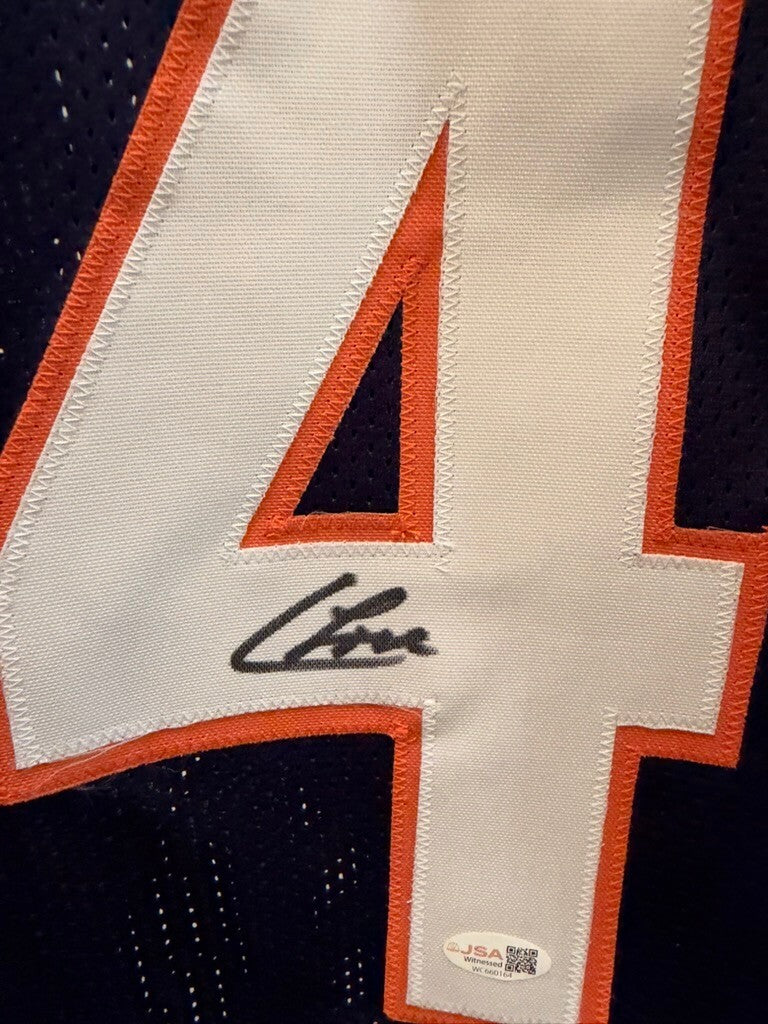 Colston Loveland Signed Chicago Bears #84 Navy Custom Jersey JSA Witnessed
