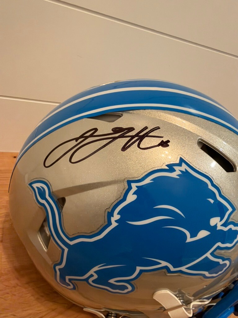 Jared Goff Signed Lions 2024 Speed Authentic Helmet Blue Visor Fanatics