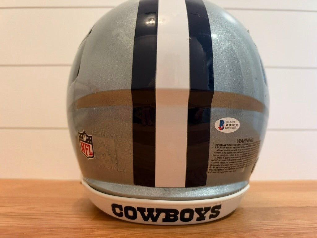 Emmitt Smith Signed Cowboys Authentic Speed Full Size Helmet Beckett Custom