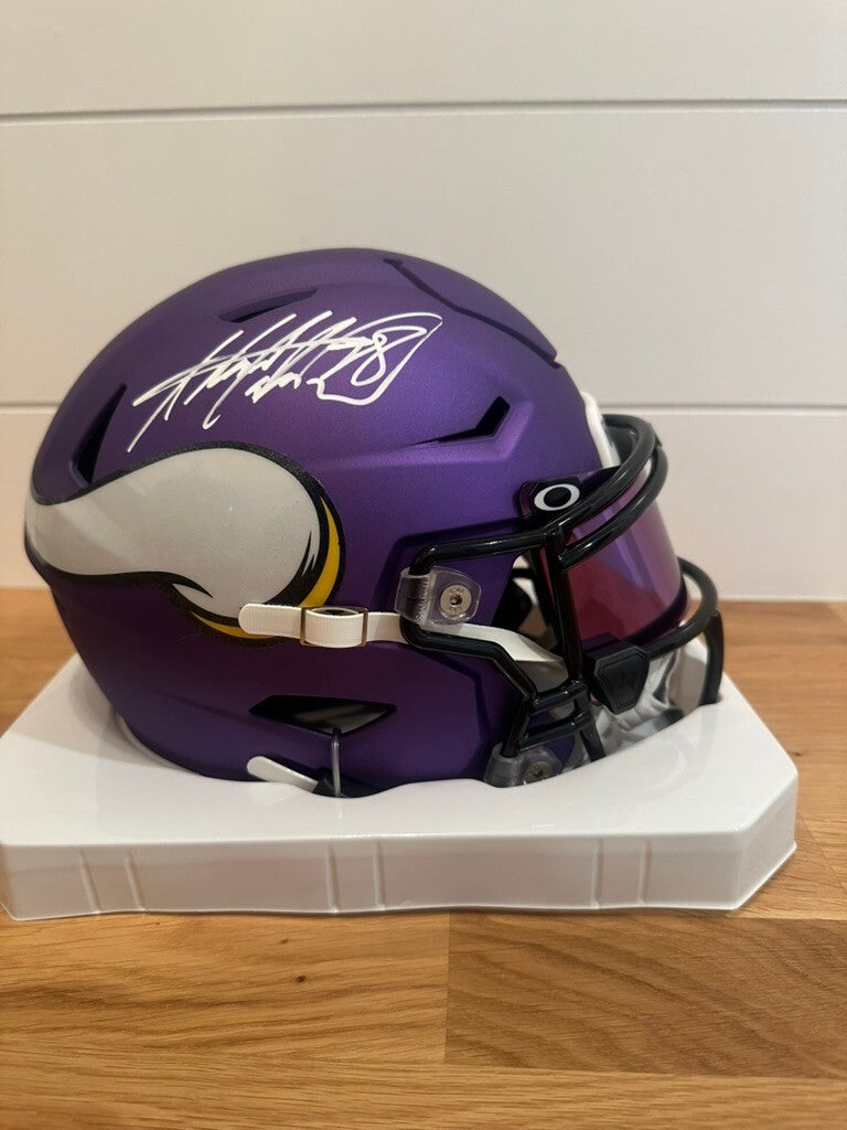 Adrian Peterson Signed Vikings SpeedFlex MIDI Helmet Beckett Purple Visor