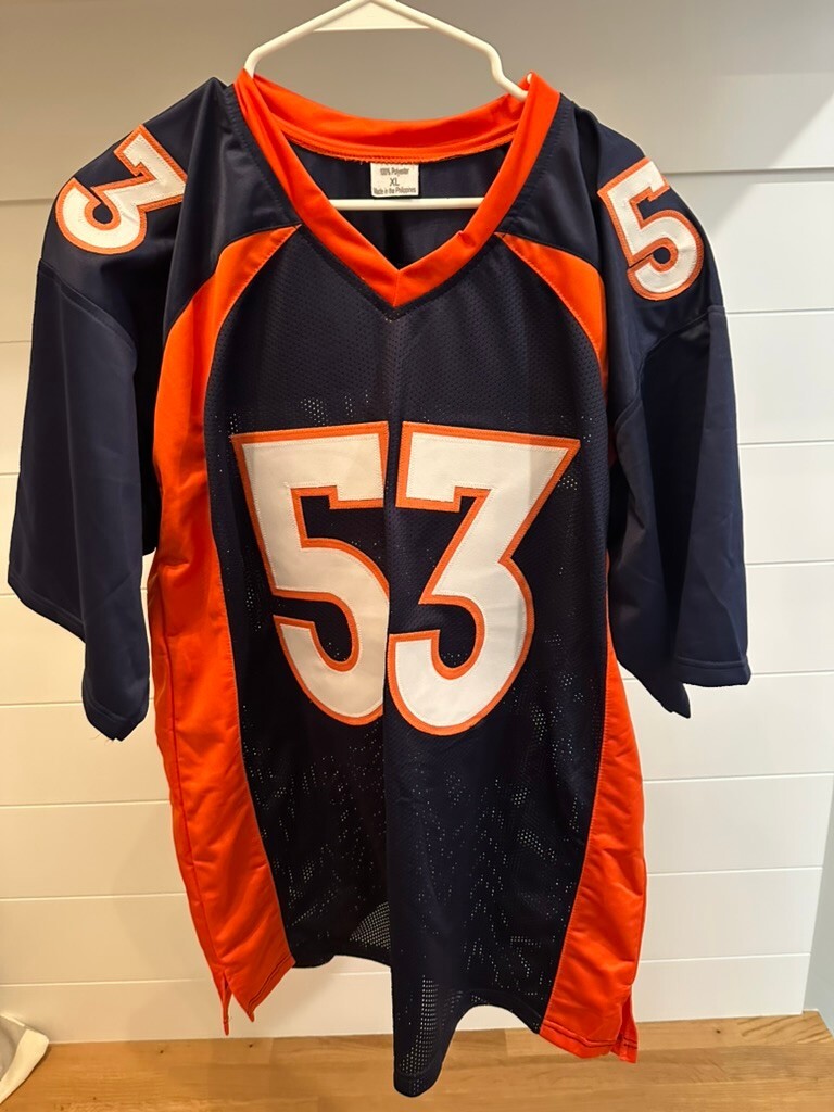 Bill Romanowski Signed Denver Broncos Custom Jersey #53 XL Beckett Witnessed
