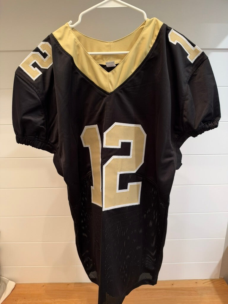 Chris Olave Signed Saints #12 Black Gold Custom Jersey Beckett Witnessed BAS