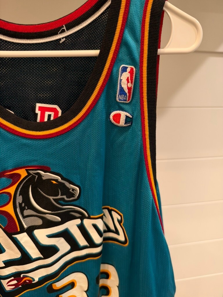 Michael Jordan Grant Hill Reversible Champion Jersey Bulls Pistons Size 48