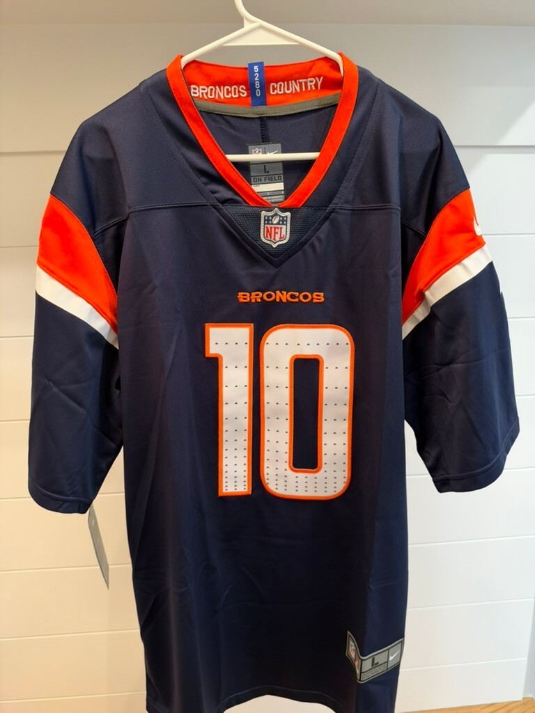 Bo Nix Denver Broncos #10 Navy Jersey Men’s Large NWT