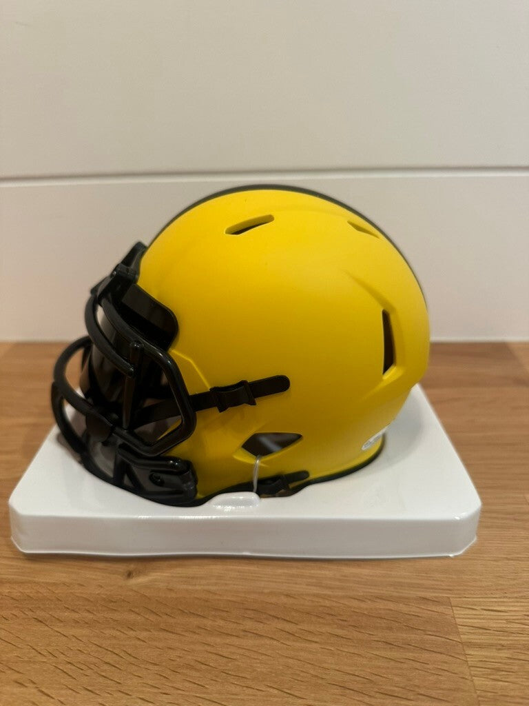 James Harrison Signed Steelers Yellow Speed Mini Helmet JSA Custom Visor