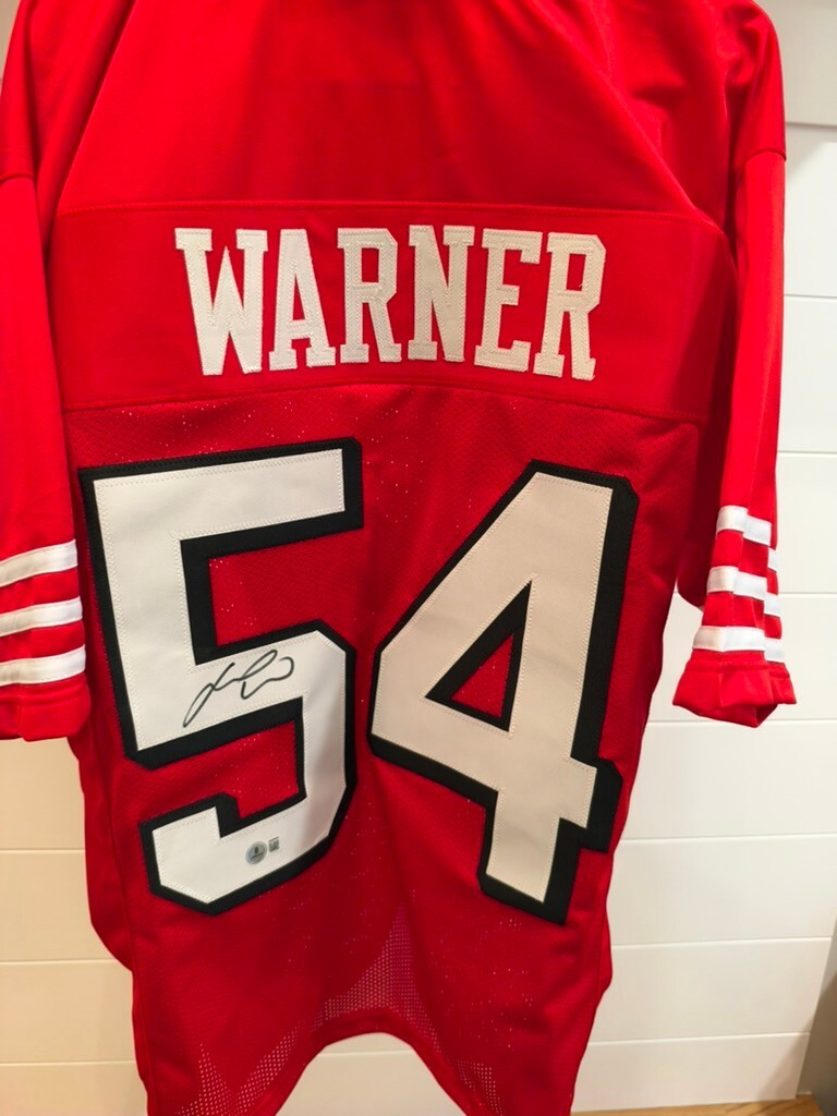 Fred Warner Signed San Francisco 49ers #54 Red Custom Jersey XL Beckett BAS
