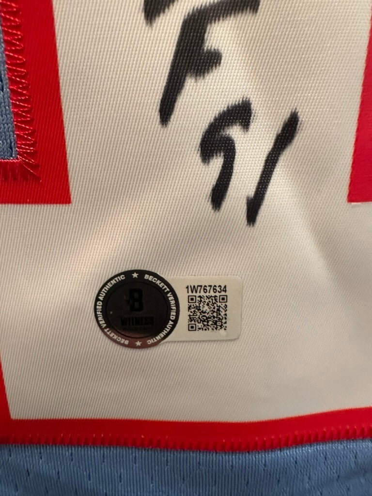 Earl Campbell Signed Oilers Mitchell & Ness Jersey HOF 91 BAS Witnessed NWT 2XL