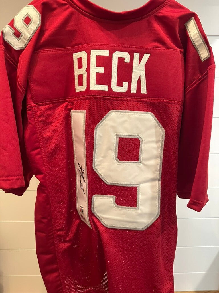 Carson Beck Signed Arizona Cardinals #19 Red Custom Jersey Beckett BAS Witness