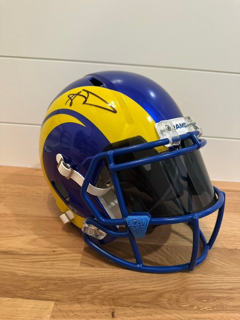 Aaron Donald Signed Rams Full Size Riddell Speed Replica Helmet Beckett Visor
