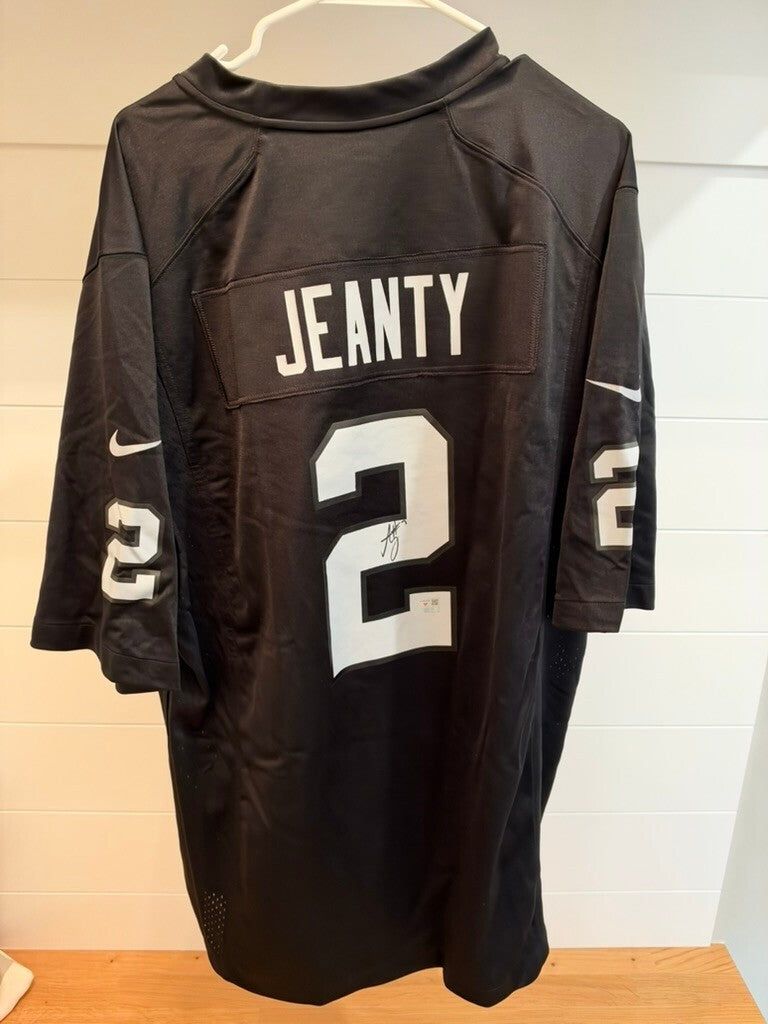 Ashton Jeanty Signed Raiders Nike Game Jersey XL Black Fanatics Authenticated