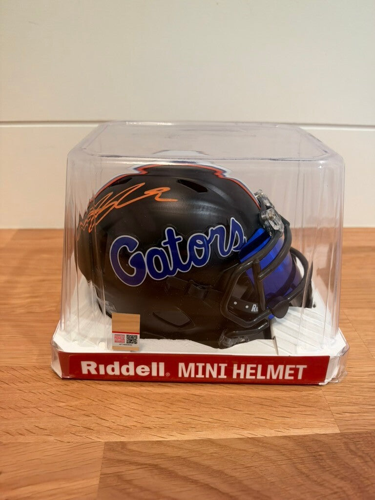 Ricky Pearsall Signed Florida Gators Black Speed Mini Helmet Beckett Blue Visor