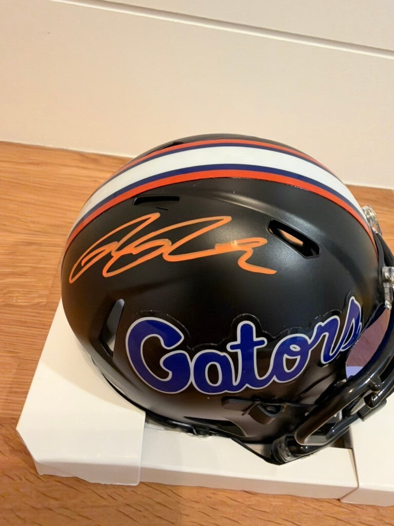 Ricky Pearsall Signed Florida Gators Black Speed Mini Helmet Beckett Blue Visor