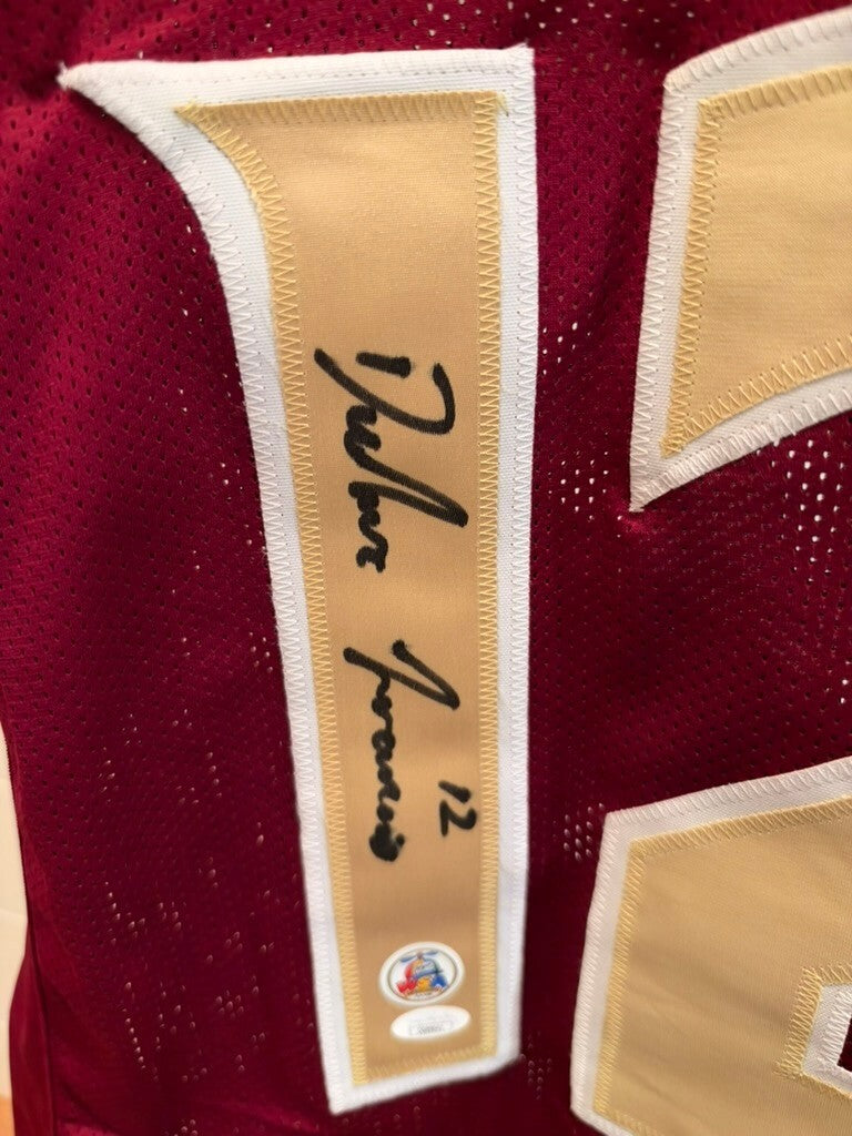 Deondre Francois Signed FSU Florida State #12 Garnet Custom Jersey XL JSA COA