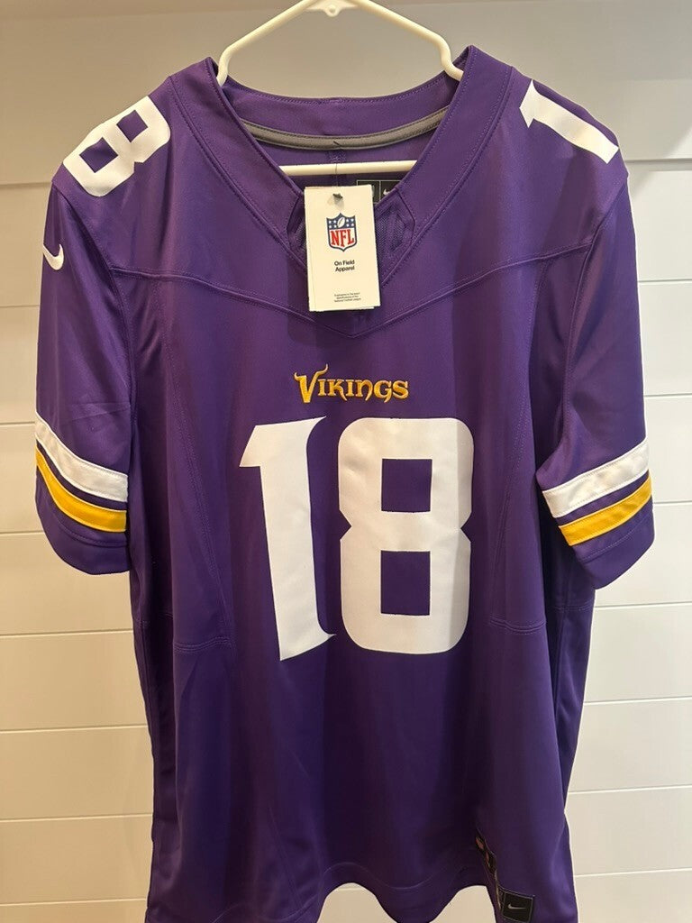 Justin Jefferson Signed Minnesota Vikings Nike Jersey Beckett Witness 1W516515