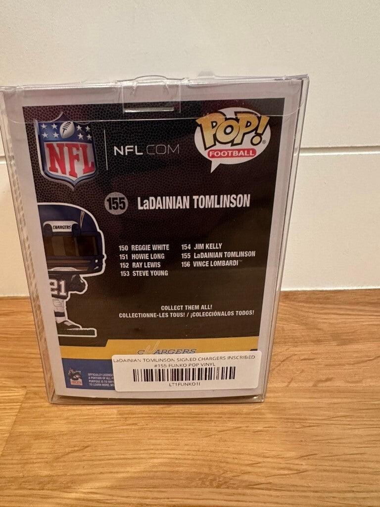 LaDainian Tomlinson Signed Funko Pop #155 Chargers HOF 17 Beckett Witnessed