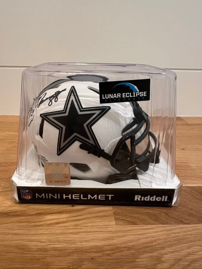Drew Pearson Signed Cowboys Lunar Eclipse Mini Helmet #88 Beckett Witnessed
