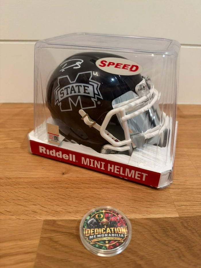 Darius Slay Signed Mississippi State Mini Helmet Beckett Custom Mirrored Visor