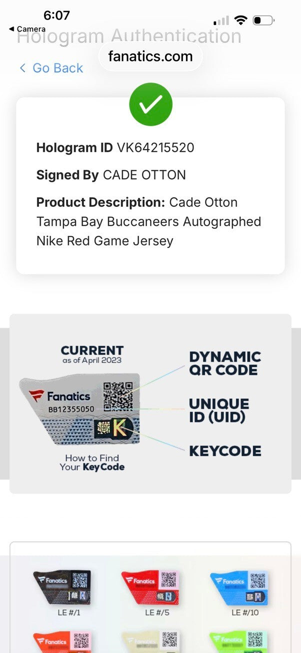 Cade Otton Signed Buccaneers Nike Game Jersey Fanatics Authentic