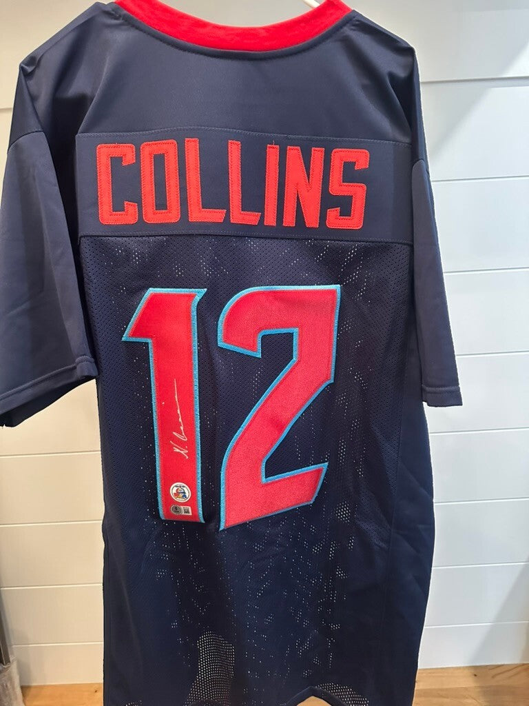 Nico Collins Signed Houston Texans #12 Custom Jersey Beckett BAS Witnessed
