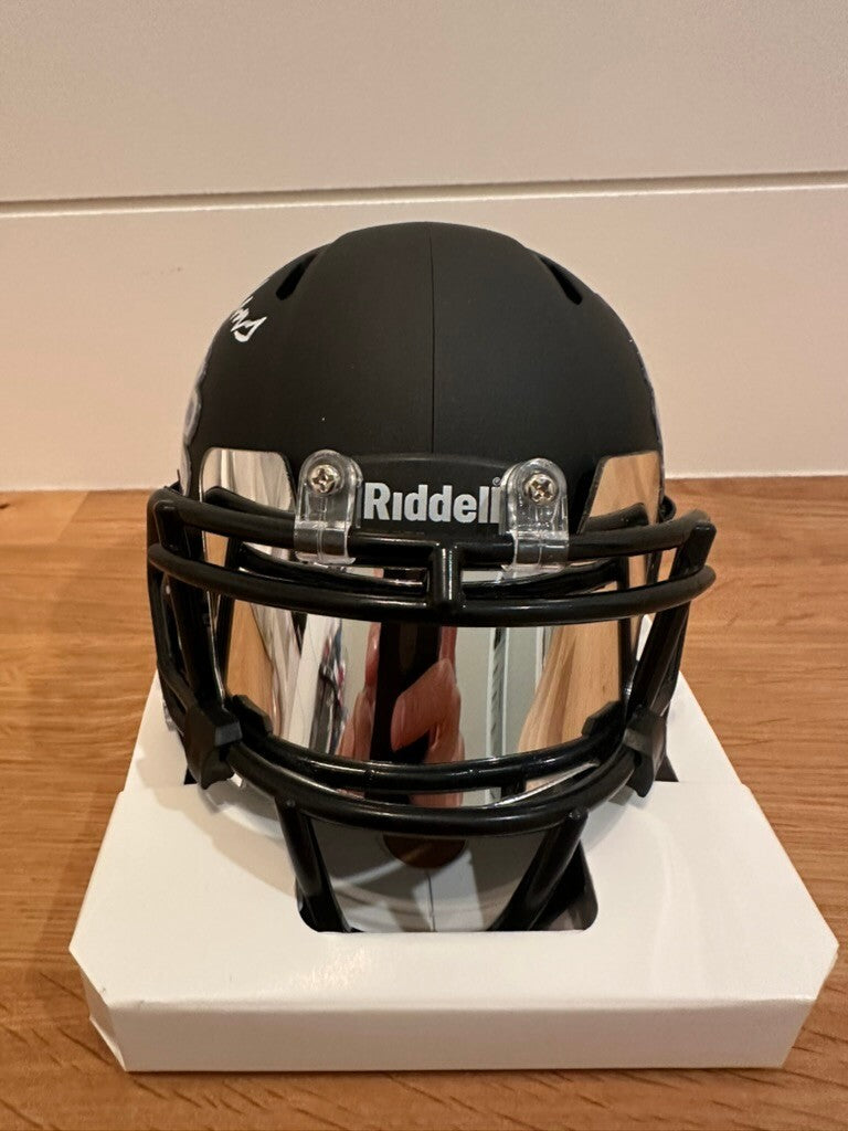 Jameson Williams Signed Lions Patriotic Riddell Mini Helmet JSA Signature Debut