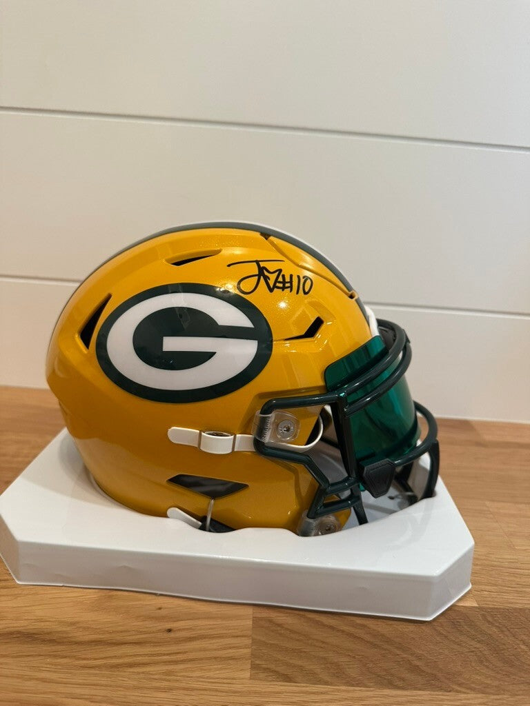 Jordan Love Signed Packers Riddell SpeedFlex MIDI Helmet Beckett Green Visor