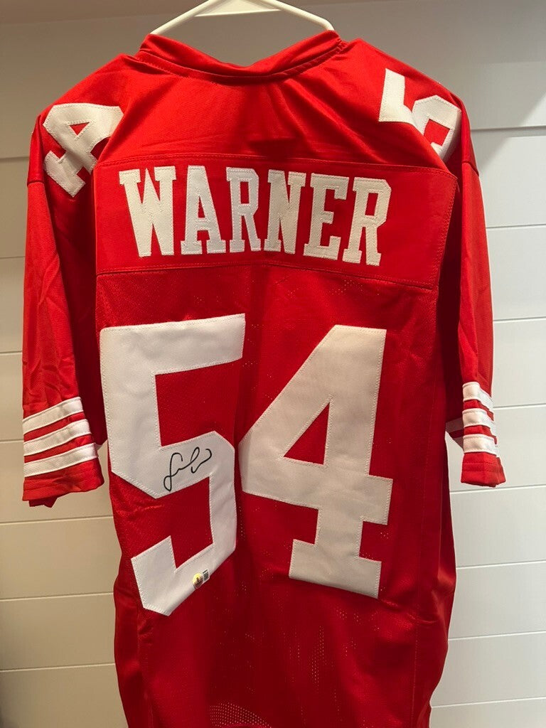 Fred Warner Signed San Francisco 49ers #54 Red Custom Jersey XL Beckett BAS