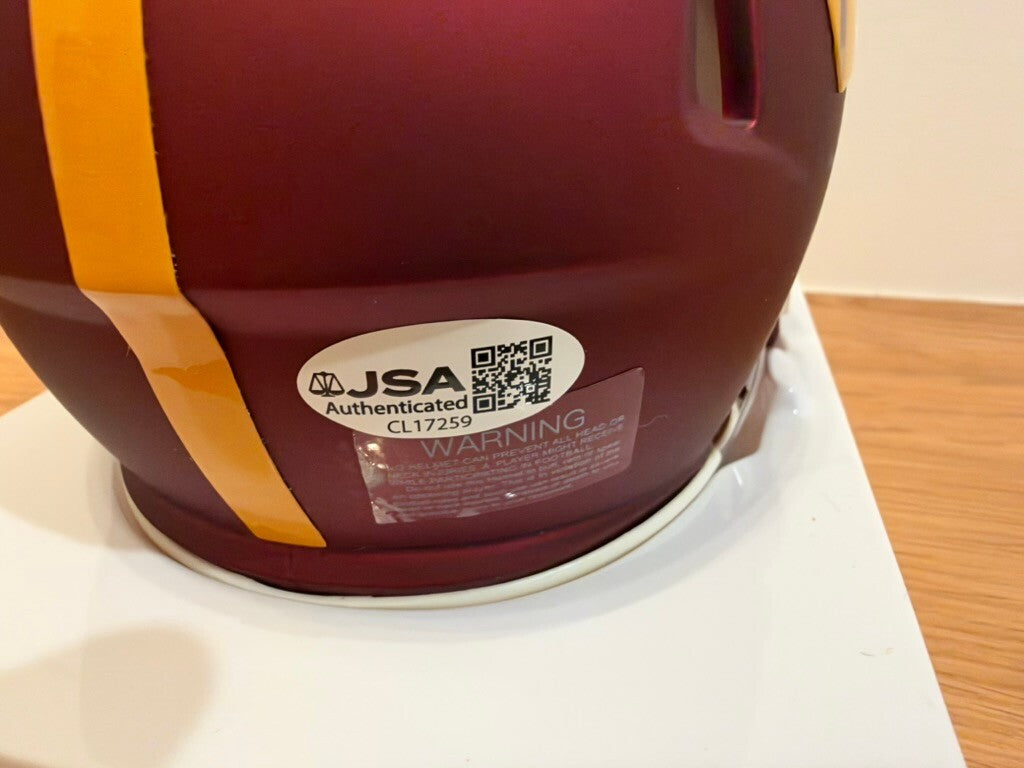 Santana Moss Signed Washington Commanders Speed Mini Helmet JSA COA Gold Visor