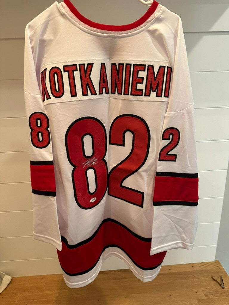 Jesperi Kotkaniemi Signed Carolina Hockey Jersey with JSA Authentication