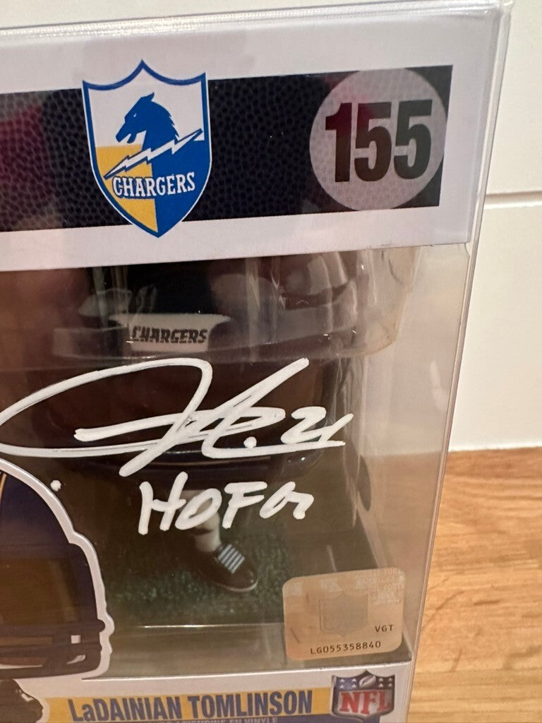 LaDainian Tomlinson Signed Funko Pop #155 Chargers HOF 17 Beckett Witnessed