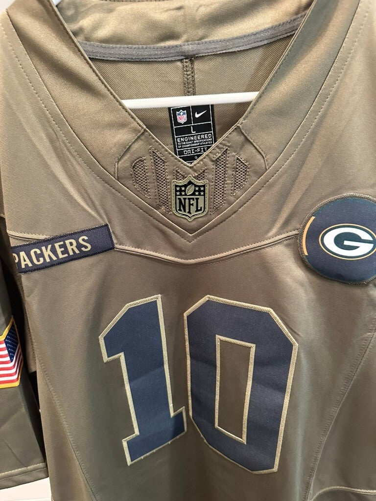 STS NFL Green Bay Packers #10 Love Football Jersey Olive Green Sz L