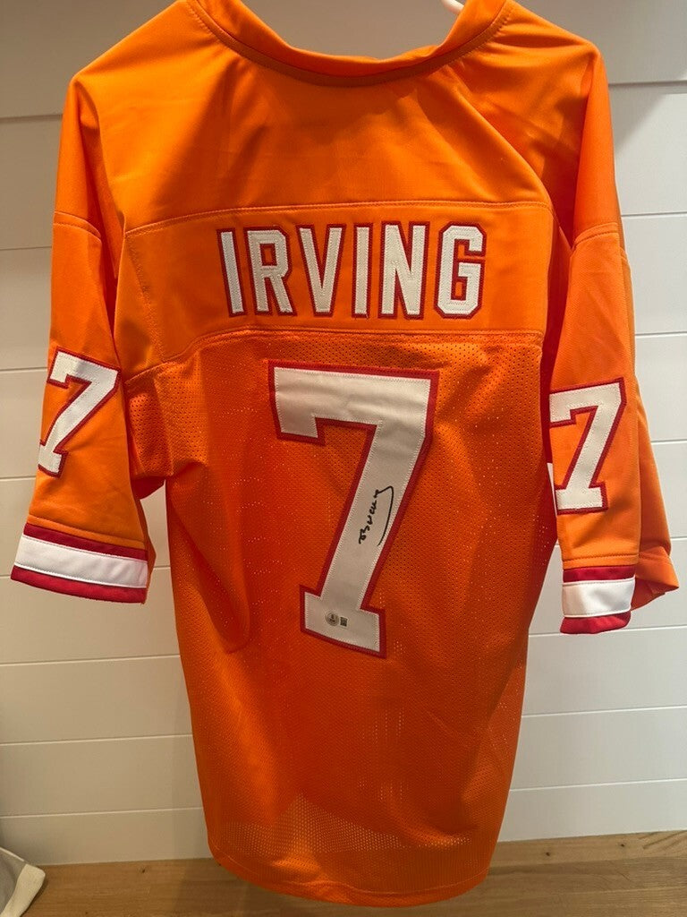 Bucky Irving Signed Buccaneers Creamsicle Jersey Beckett Witnessed