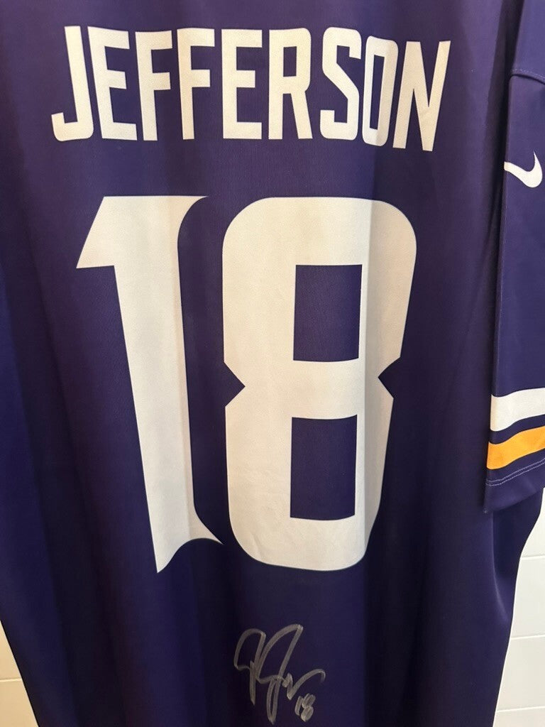 Justin Jefferson Signed Vikings Nike Legend Purple Jersey BAS Witnessed XXL