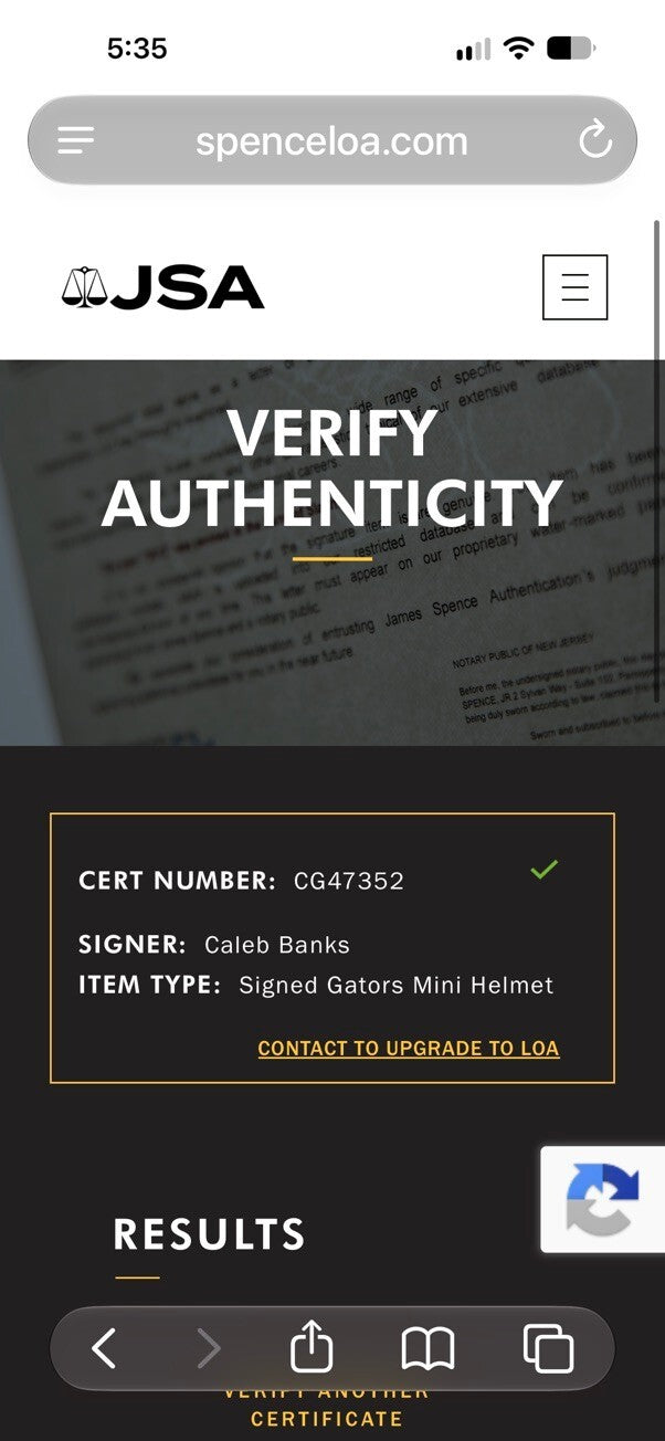 Caleb Banks Signed Florida Gators Blue Mini Helmet Orange Visor JSA COA