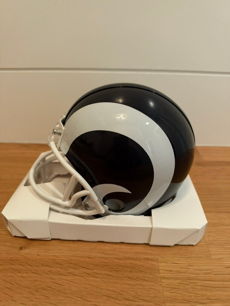 Todd Gurley Signed LA Rams Riddell Mini Helmet Navy White Beckett COA