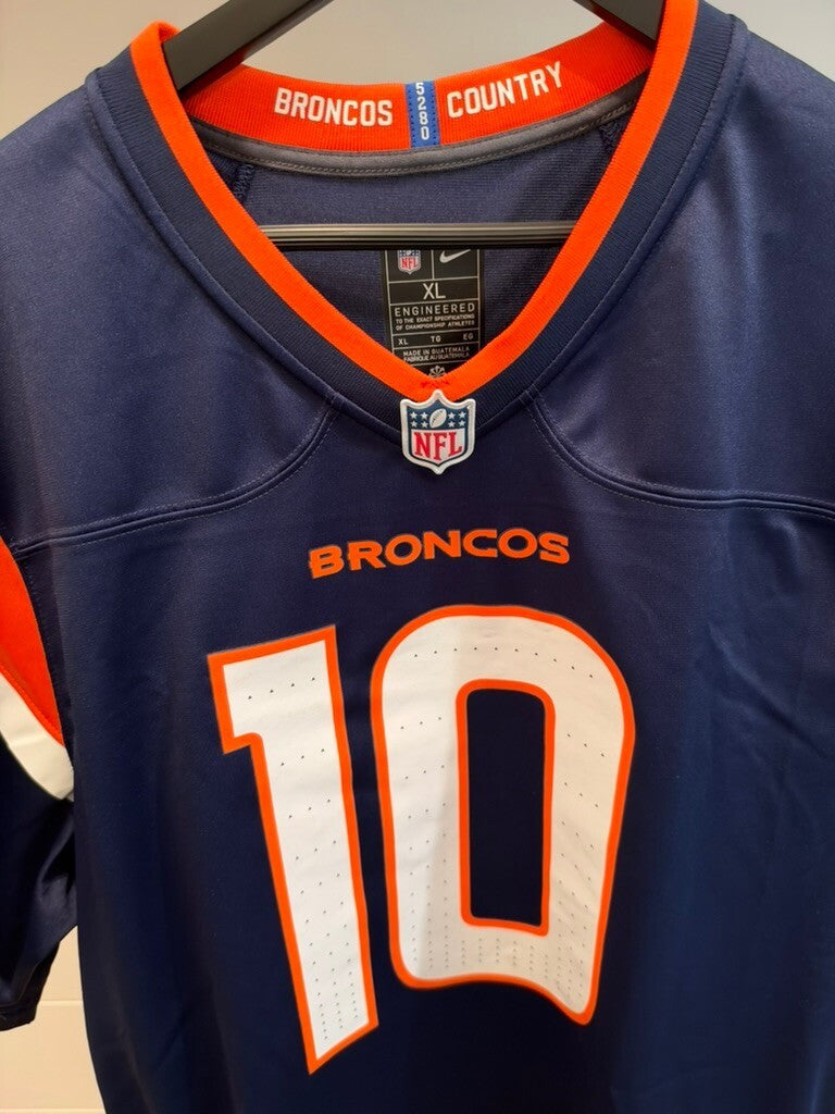 Bo Nix Signed Denver Broncos Nike Game Jersey Navy XL #10 Beckett Witnessed