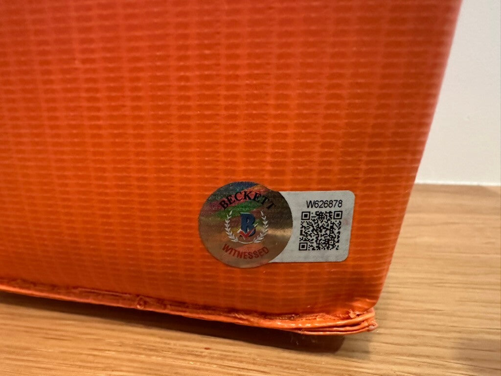 Eric Thomas Signed Orange Football End Zone Pylon #22 Beckett Witnessed
